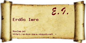 Erdős Imre névjegykártya